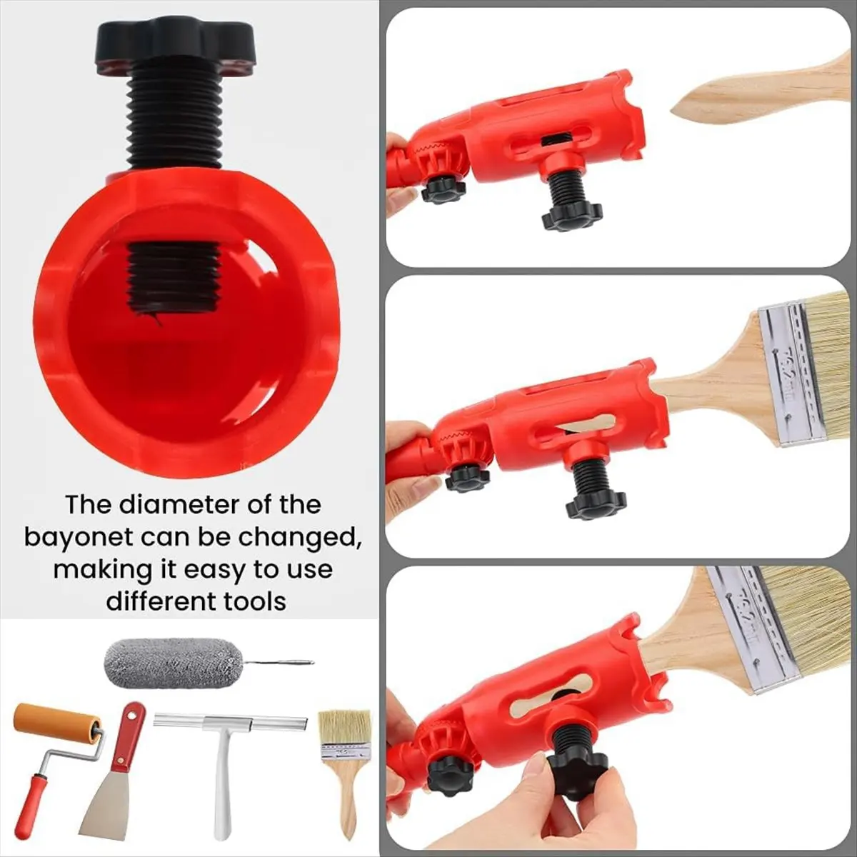 (ABLP) 멀티앵글 페인트 브러시 연장기(페인트 브러시 포함), 페인팅 롤러용..