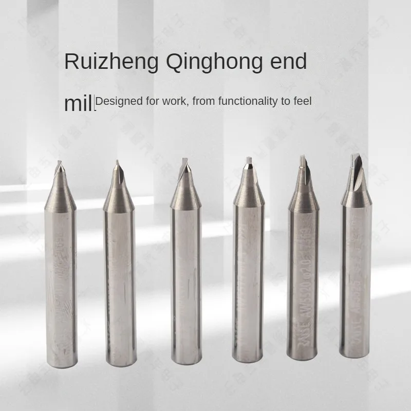 Raise qing hong knife carbide end mill vertical key machine tungsten steel milling cutter green rainbow single milling cutter