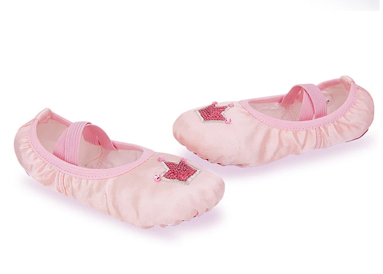 Girls Ballet Shoes Silk Flat Ballet Dancing Slippers Dance Shoes For