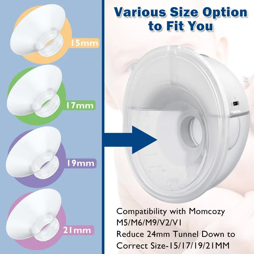 Silicone Flange Inserts for Breast Pumps Electric Breast Pumps Shield/Flange Nipple Tunnel Narrow Connector Feeding Essential 5