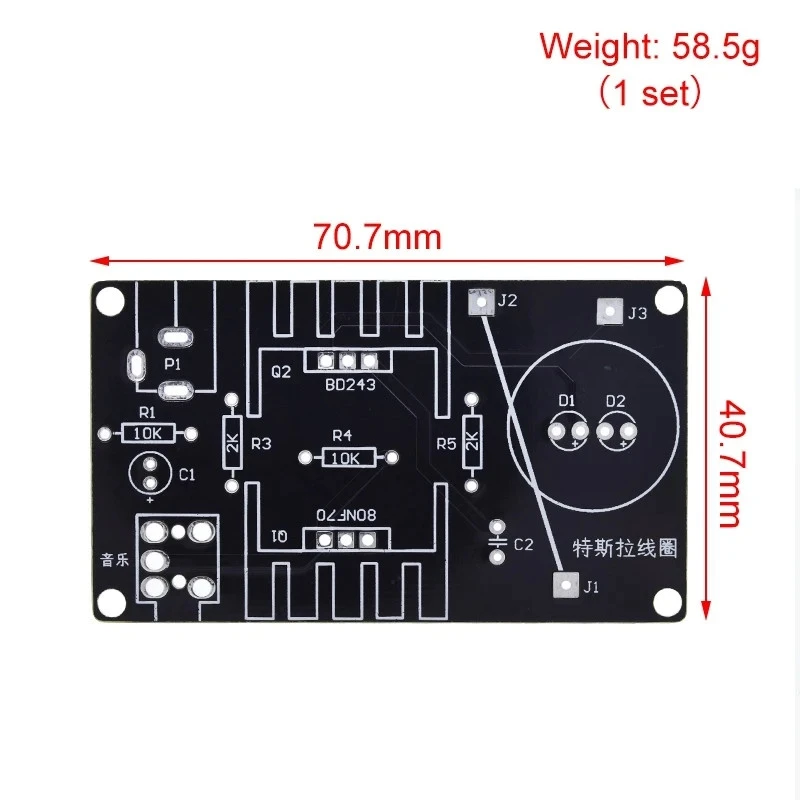 블랙 보드 테슬라 코일 키트, 공기 대 공기 아크 변속기, DIY 부품 전자 생산 키트, 공기 대 공기 조명용