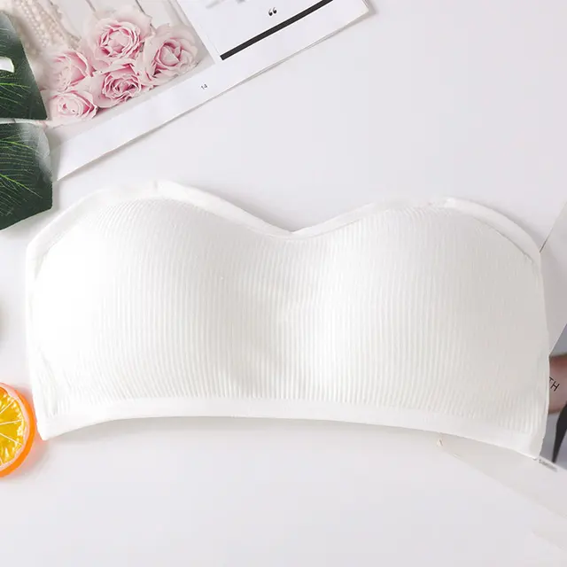 2021 Female Summer Crop Tank Top Women Fashion Deep V Lace Bras Embroidery Floral Tank Top Bra Wrapped Chest Camisole Padded Bra white 9