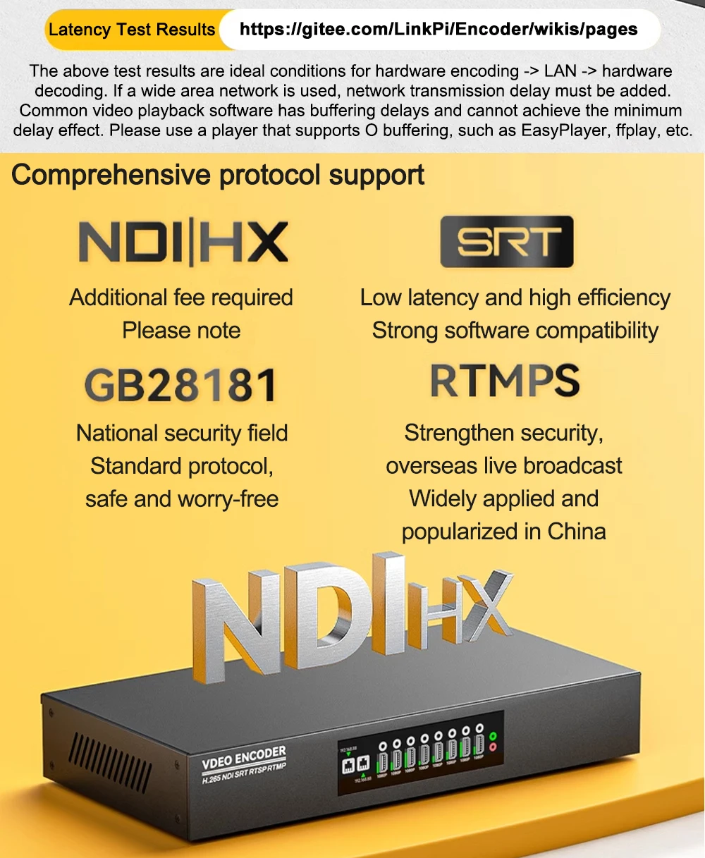 Link Pi ENC8 4K-HDMI Video Codec 8-channel HDMI Encoder 4K Decoder SRT NDI vMix