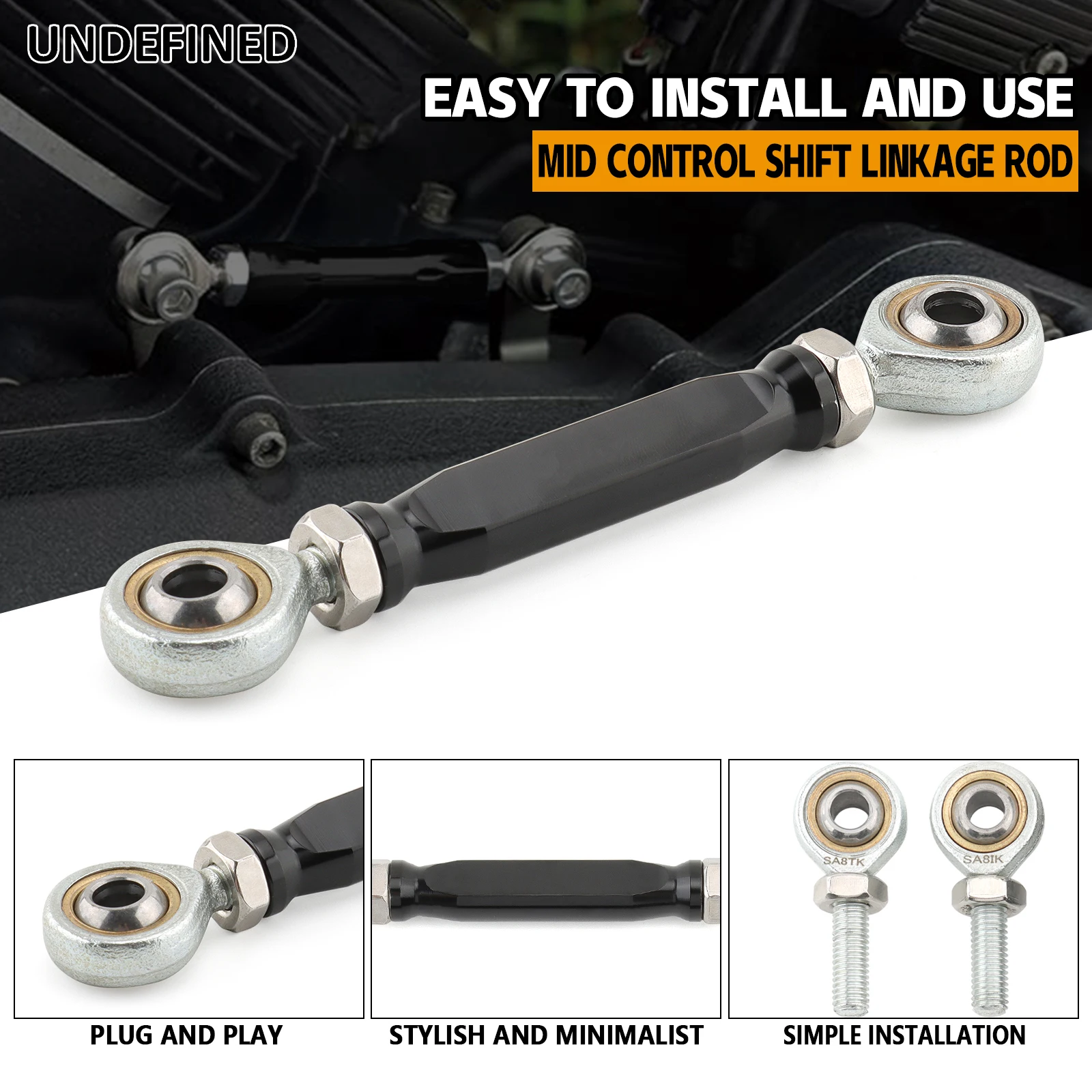 Mid-Control Adjustable Shift Rod Linkage for Harley 18-23 Softail