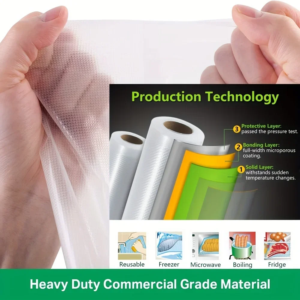 Vacuum Seal Bags Kitchen Food Vacuum Sealer Bag Sous Vide Storage Bags 12/15/20/25/28cm*1500cm/Rolls for Vacuum Packaging