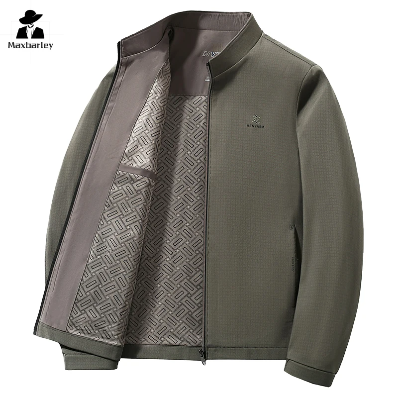 2024 New Autumn Men's Jacket Brand Business Casual Windproof Jacket Men's High Quality Office Stand Collar Coat Men's Clothing