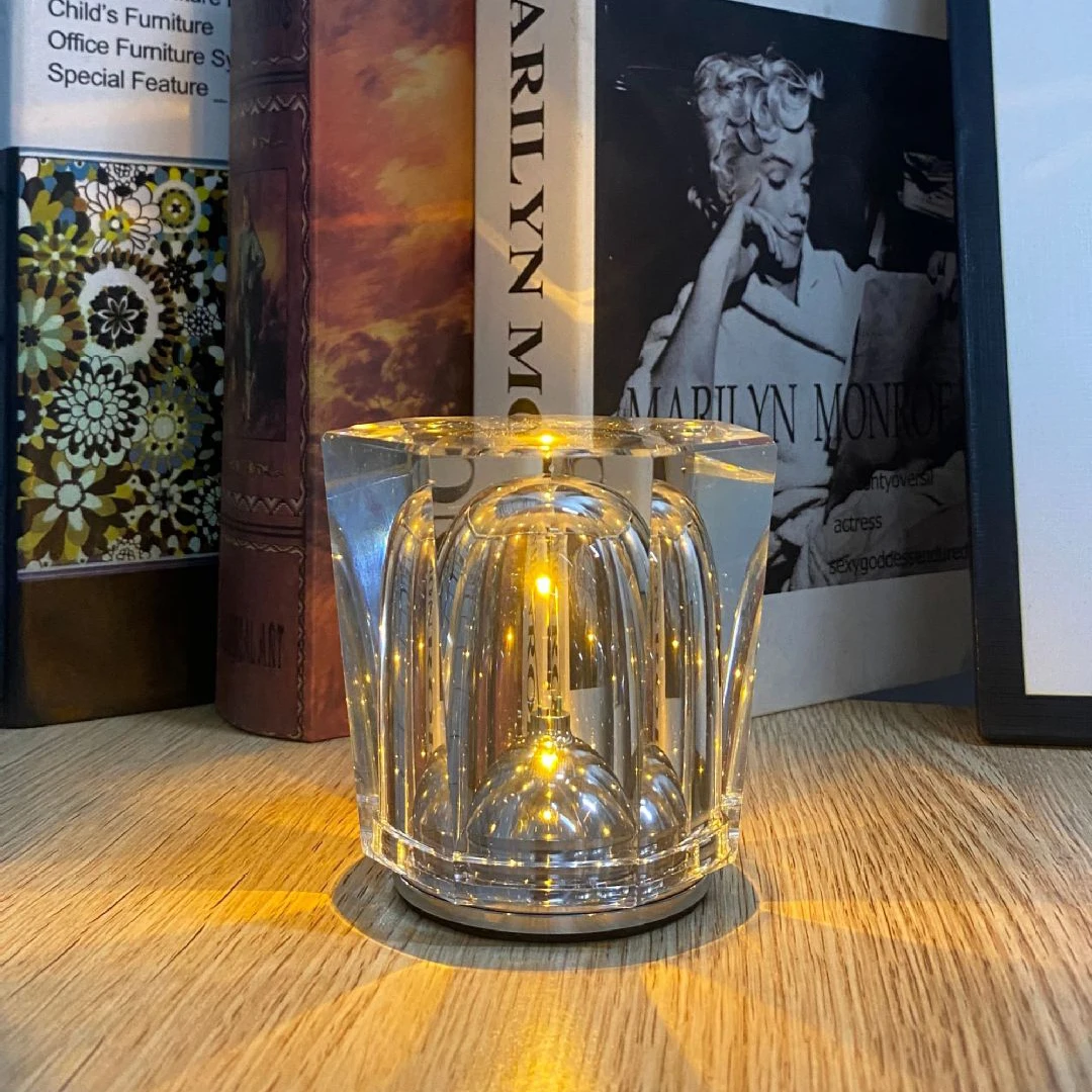 Crystal lamp  diamond LED rechargeable restaurant bar table lamp bedroom bedside decoration atmosphere light 4