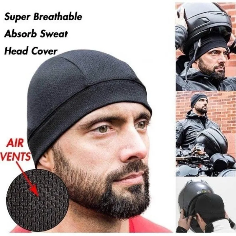 Gorra de ciclismo para motocicleta, gorro deportivo de secado rápido, transpirable, absorbe la humedad, con forro interior, accesorios de Motor