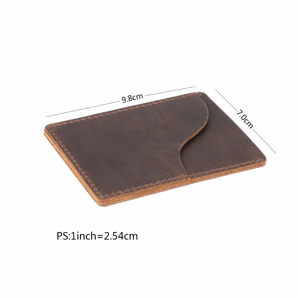 Genuine Leather Business Credit ID Card Holder Crazy Horse Leather Travel Credit Wallet Men Purse Case Leather Wallet Wallet Card Holder Card Holder Credit Card Holder Credit Card Wallet Card Wallet ID Card Holder Wallet Card Bag Business Card Holder Document Card Wallet