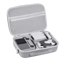 Large Capacity Portable PU Leather Storage Bag for Mini Drone Fly More Combo Controller Kit (Grey)