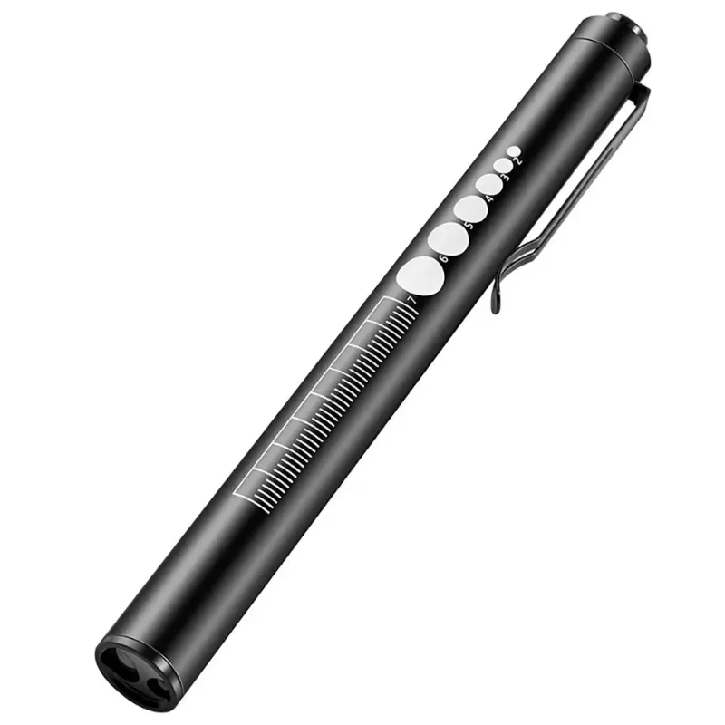 Mini Portable Penlight LED Flashlight Oral Pupil Medical Handy USB Rechargeable Stainless Steel Torch Light for Outdoor Fishing