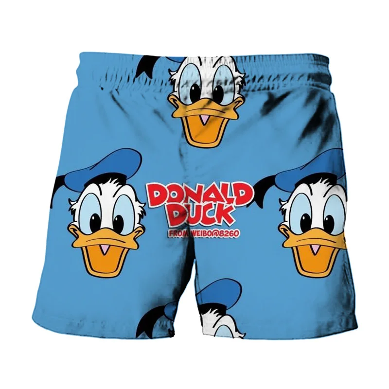2024 Summer Harajuku New Disney Brand Cute Mickey And Minnie Anime Print Men's Swimwear Beach Shorts Fashion Casual Kids Shorts 5