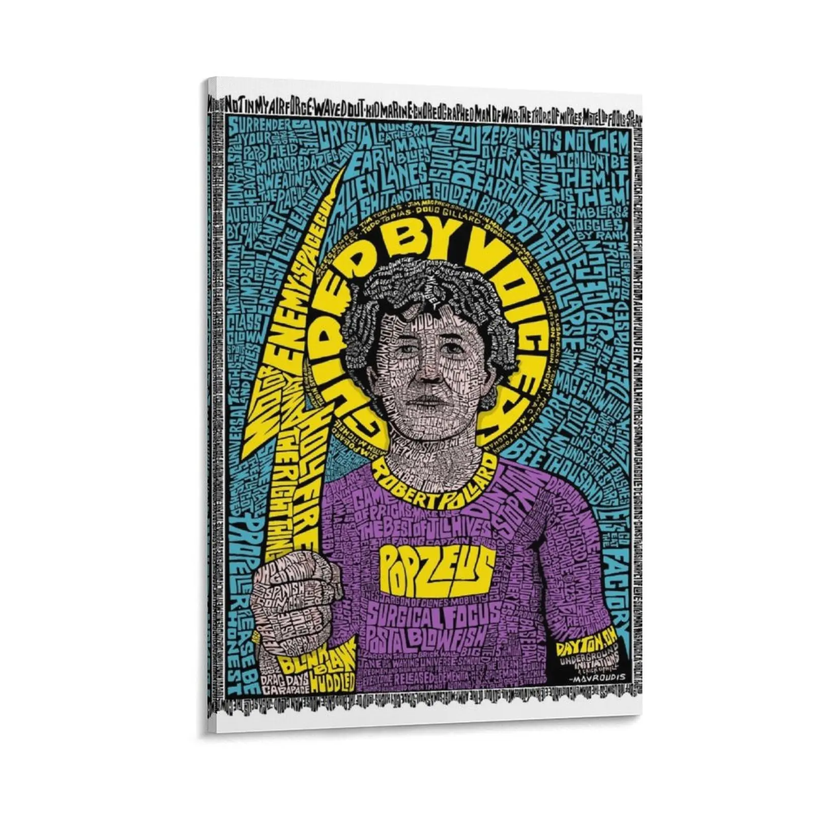 

POP ZEUS: ROBERT POLLARD: GUIDED BY VOICES Portrait Canvas Painting aesthetic room decoration Wall decoration frame