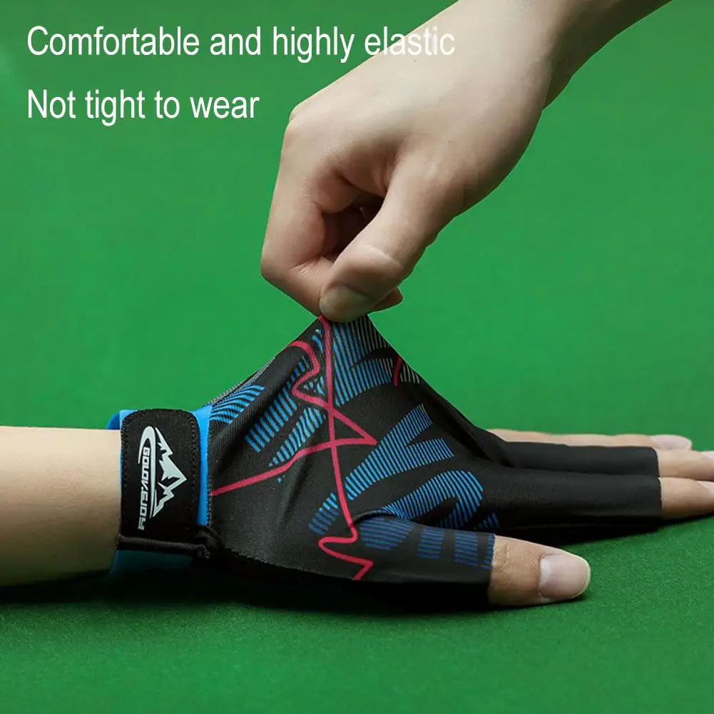 Left Hand Billiards Glove Three Finger Snooker Billiard Glove Non Slip Stickers Elasticity Billiard Training Gloves 1pc billiard gloves billiard training accessory