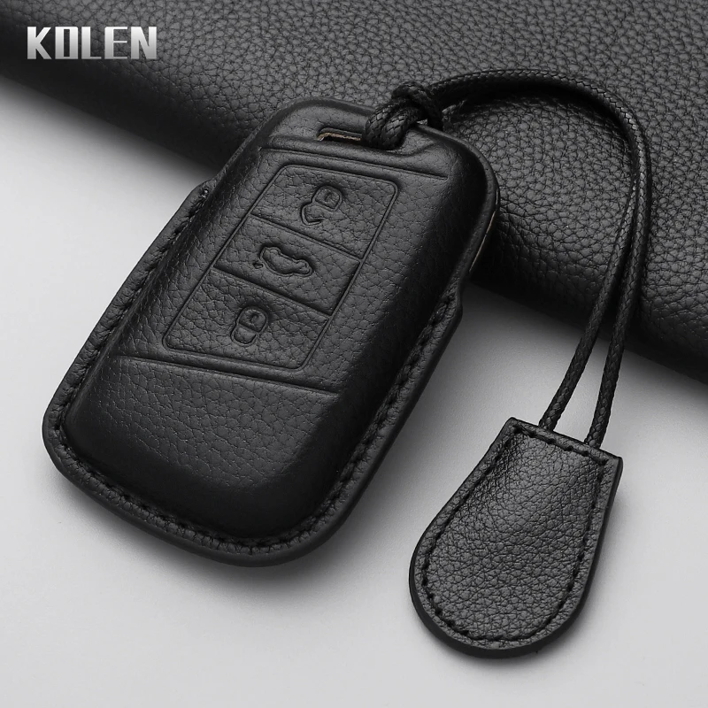 Leder Auto Schlüssel etui Abdeckung Shell Fob für VW Volkswagen Passat B8 Magotan für Skoda hervorragende A7 Kodiaq Sitz geschützte Schlüssel bund Tasche