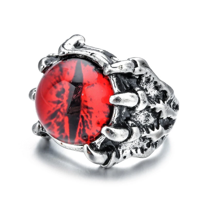 Salonfang  2023 New Retro Jewelry Rings Gothic Rings Unisex Punk Skull Rock Hip Hop Adjustable Gift Jewelry Evil Eye/Dragon Claw 6