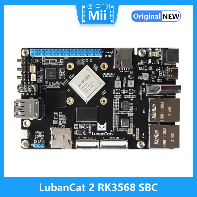 Luбанкat 2 Rockchip RK3568 SBC макетная плата 1 Топ NPU двойной гигабит поддерживает Ubuntu, Debian, Android OS
