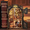 CUTEBEE DIY Book Nook Kit Miniature Dollhouse with Light Wooden Bookshelf Insert Retro Booknook Decor for Gifts Bookshop Series 5