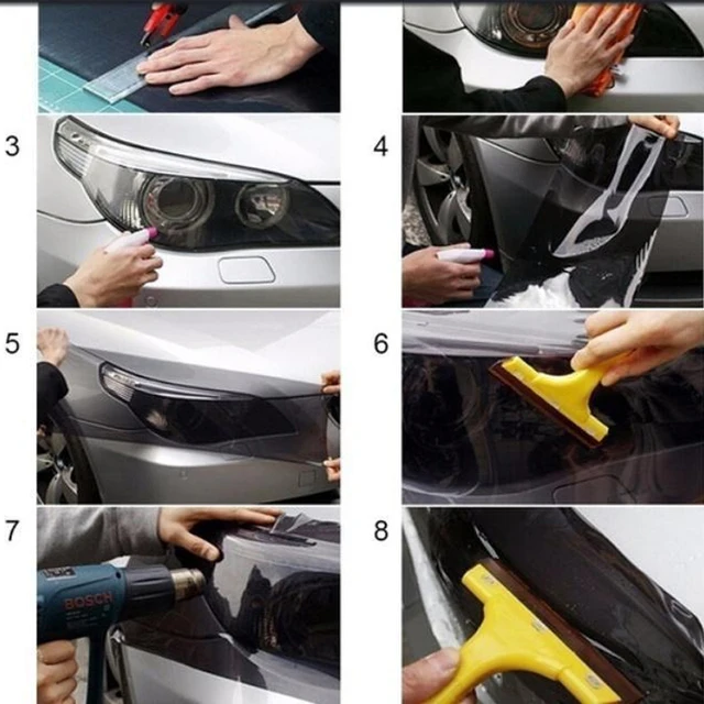 Headlights Protective Film Vinyl Film Sticker Auto Headlight Taillight Film Tint Vinyl Sheet Sticker Universal Multicolor 6