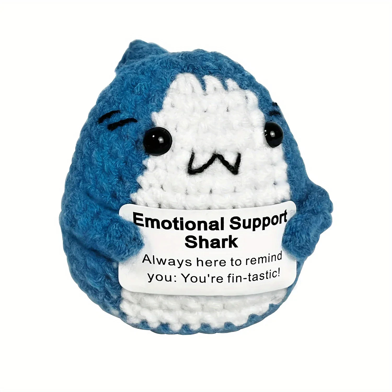 An emotional support crochet shark fabric Amigulumi handmade kit mixed color DIY accessory gift