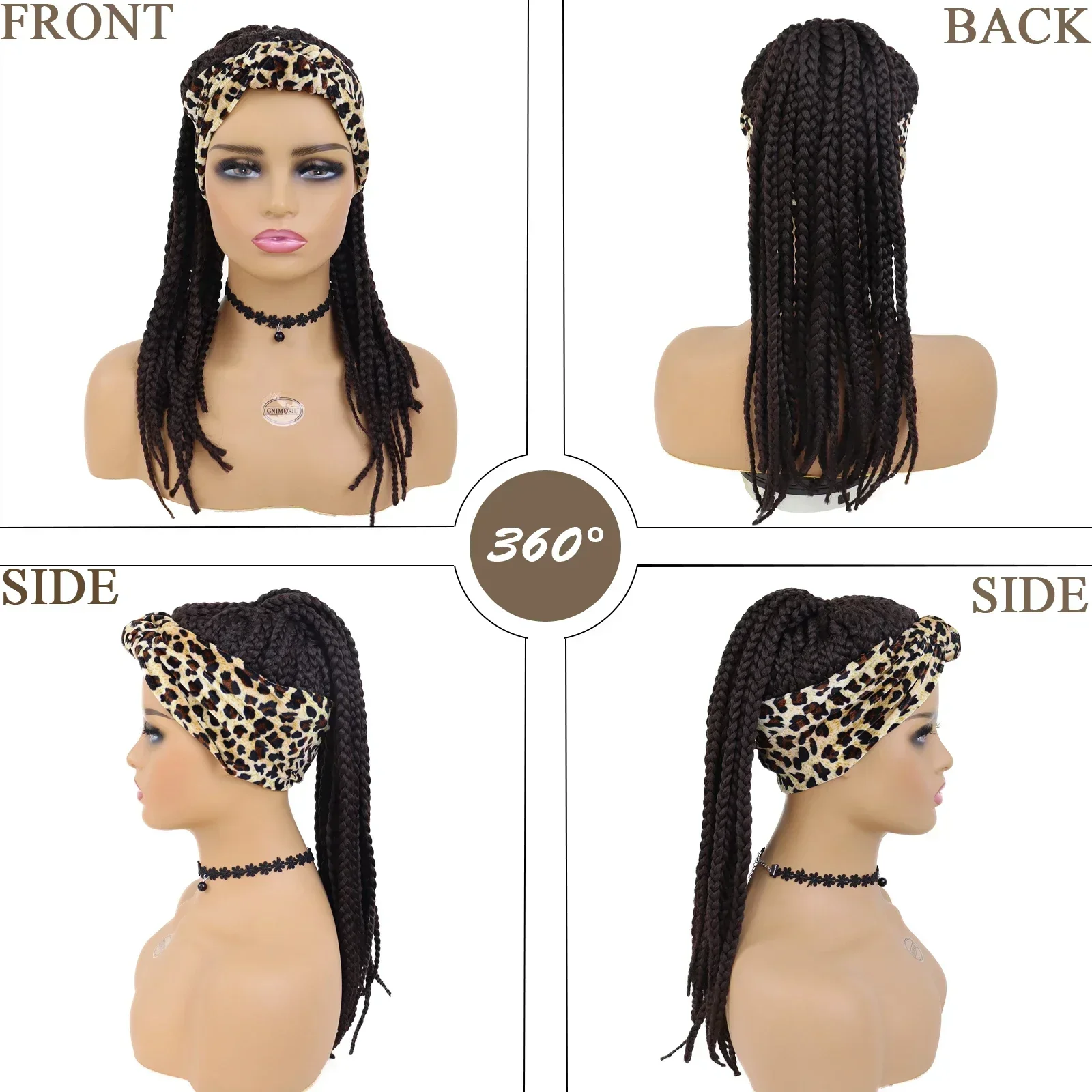 GNIMEGIL Synthetic Headband Wigs for Black Women Long Curly Braided Wig Colly Afro Natural Hair Dreadlocks Wigs for Men