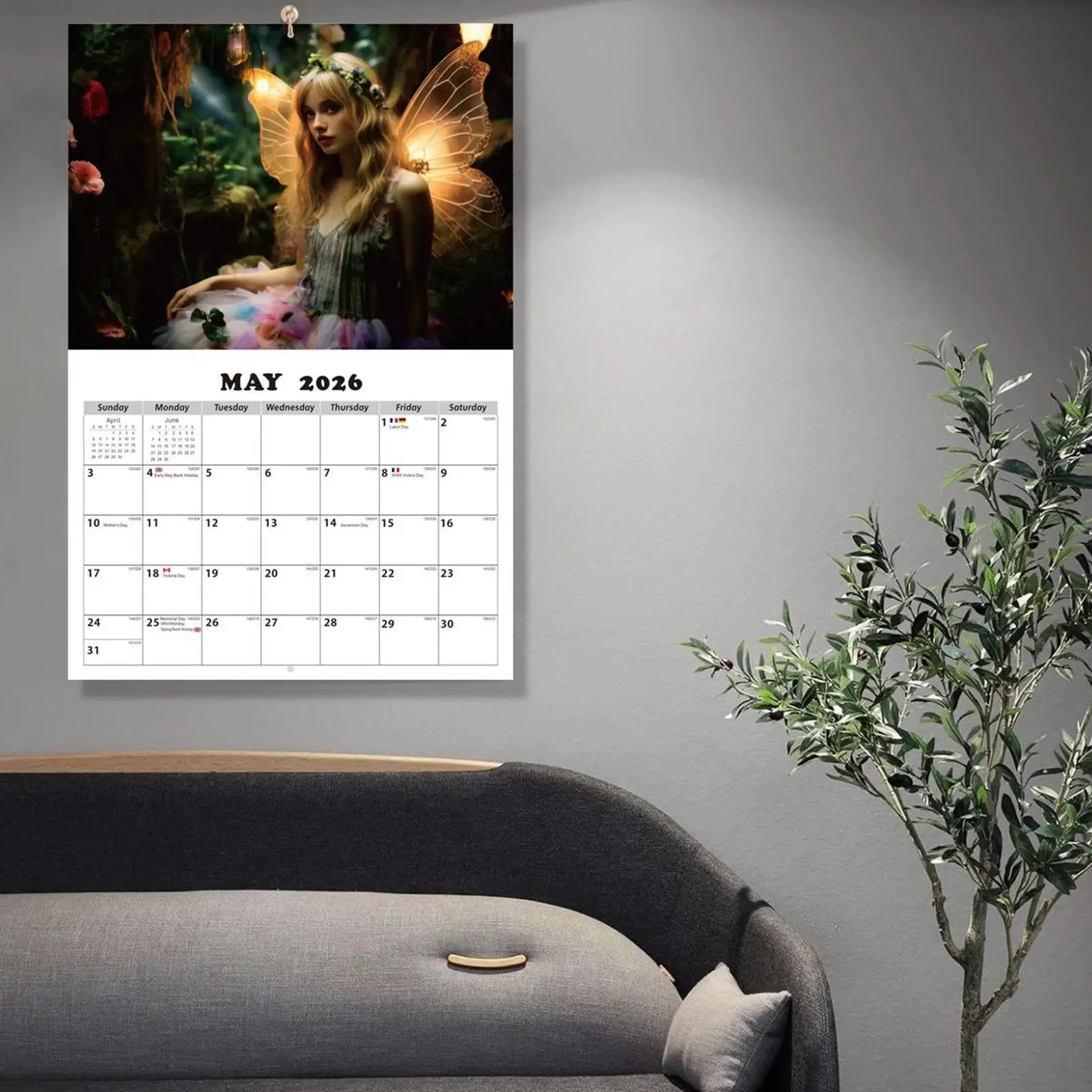 Fairies Calendar For Wall 2026 Enchanting Fairies Wall Calendar Decor Home Fantasy Art Daily Planner Organizer Decor For Kitchen