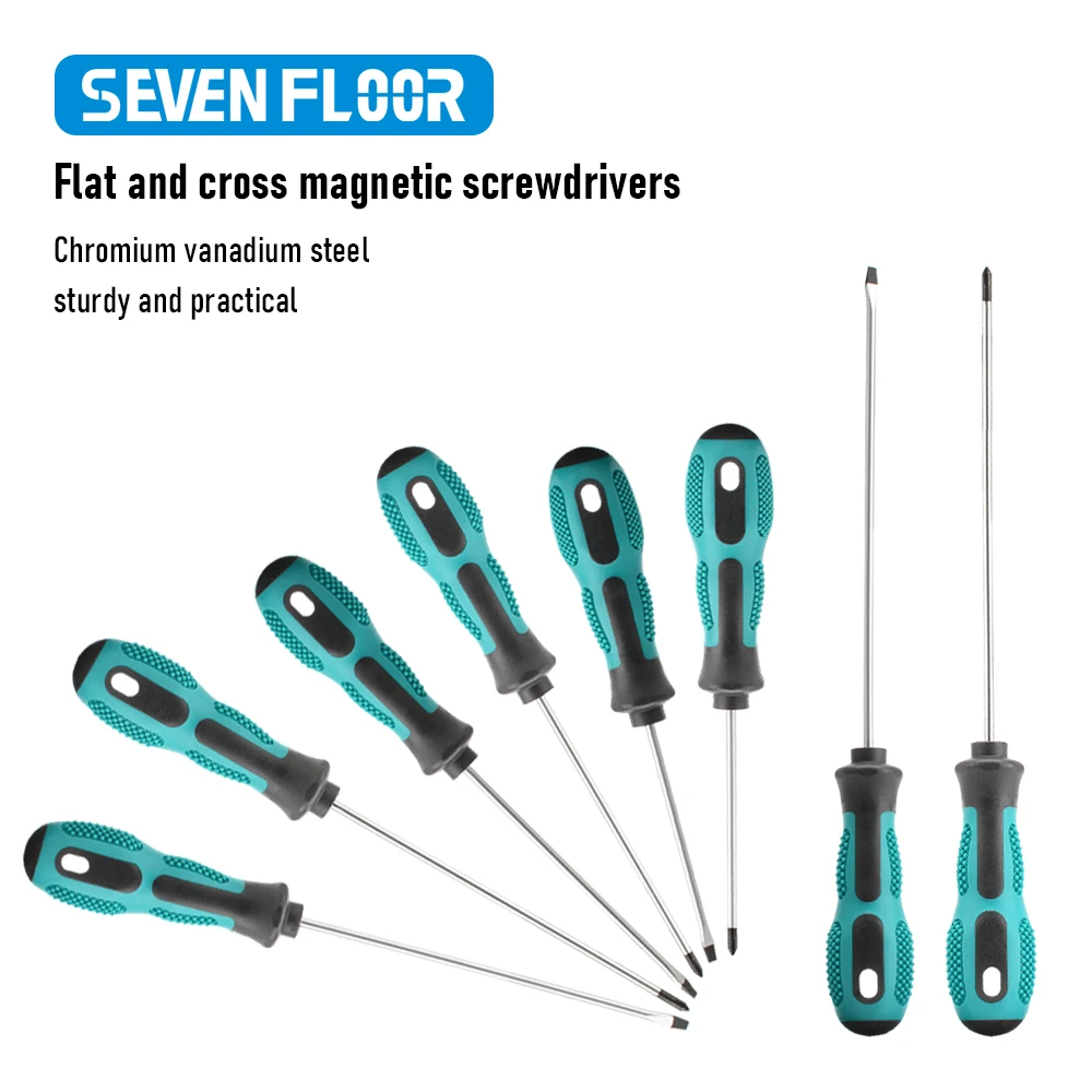 Magnetic Screwdriver with Round Shaft and Non Slip Comfortable Handle