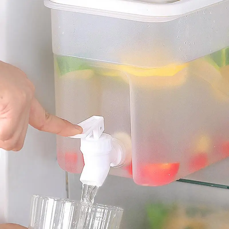 4L Drink Dispenser with Faucet Iced Beverage Dispensers Cold Kettle in  Refrigerator Water Container for Fruit Juice Lemonade - AliExpress