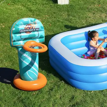 Multifunctional Water Basketball Stand Inflatable Floating Basketball Hoop With Basketball Swimming Pool Game Toys For Kids 5