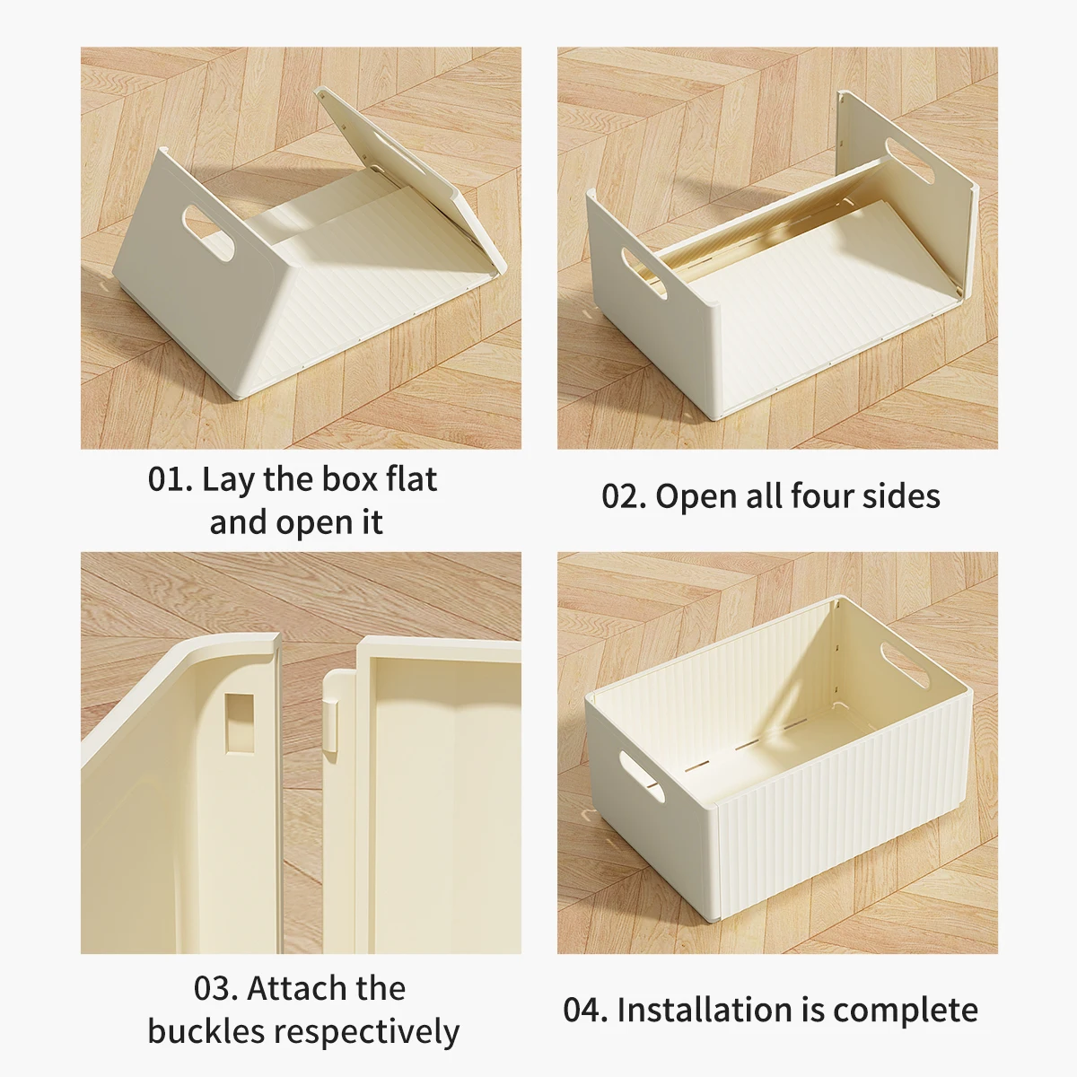 WORTHBUY Multi-functional Foldable Plastic Storage Box Kitchen Storage Organization Seasoning Jar Organizer Box Food Contianer 6