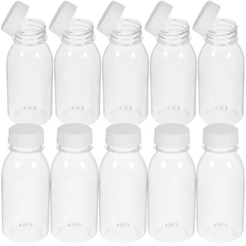 신선한 우유 요구르트 여행 미니 냉장고 샷 병 뚜껑, 푸딩 병, 애완 동물 플라스틱 투명 물, 10 개