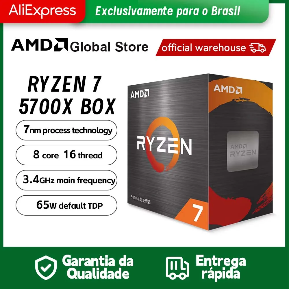 AMD Ryzen 7 5700X R7 5700X, 3,4 GHz, 8 núcleos, CPU de 16 thread, 7NM
