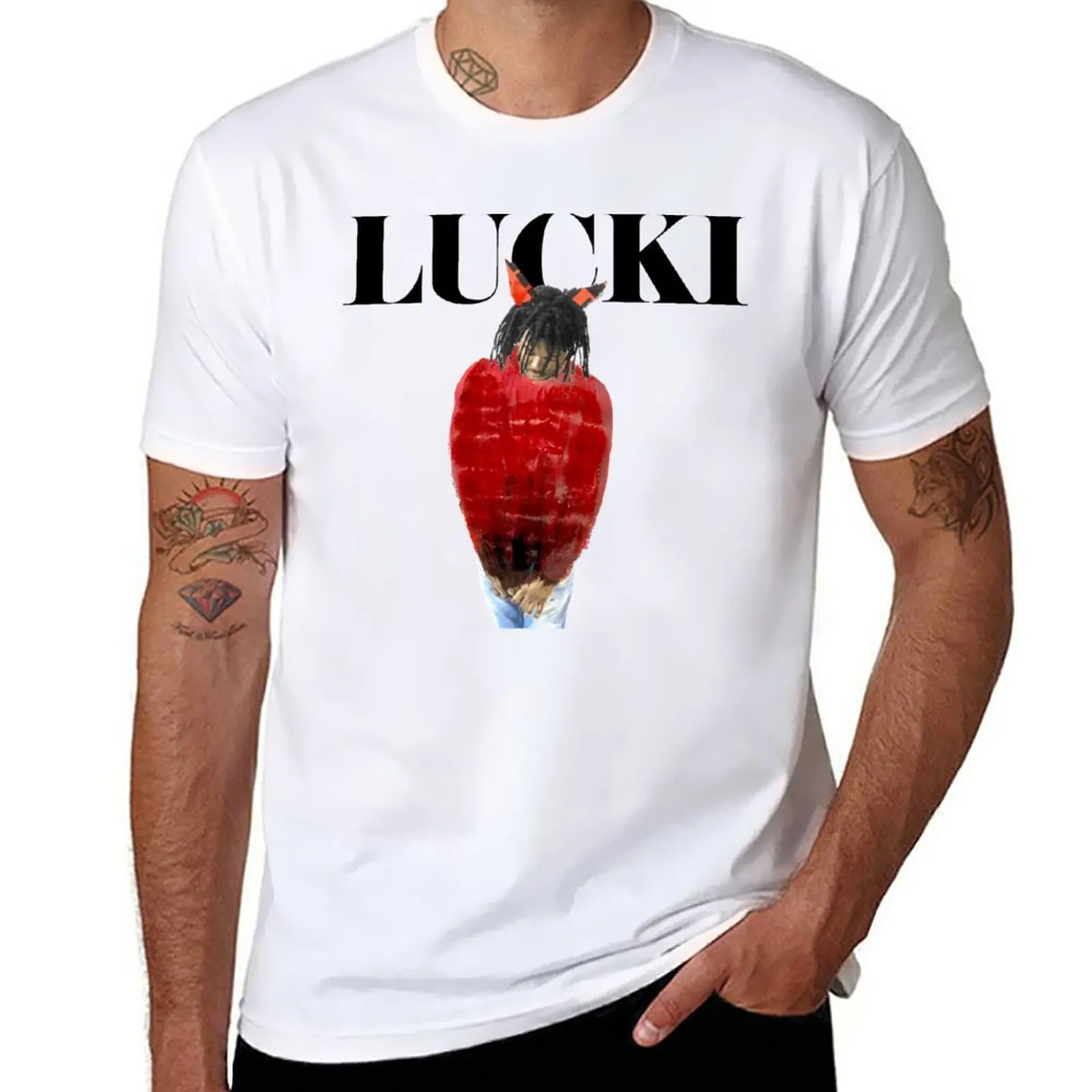 

New LUCKI T-Shirt custom t shirts boys t shirts oversized t shirt plain t-shirt Men's cotton t-shirt