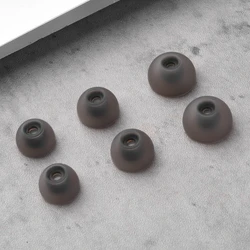 Premium Silicone Ear Tips with Dust Filter - 6 Pack - S-3Pairs (Black)