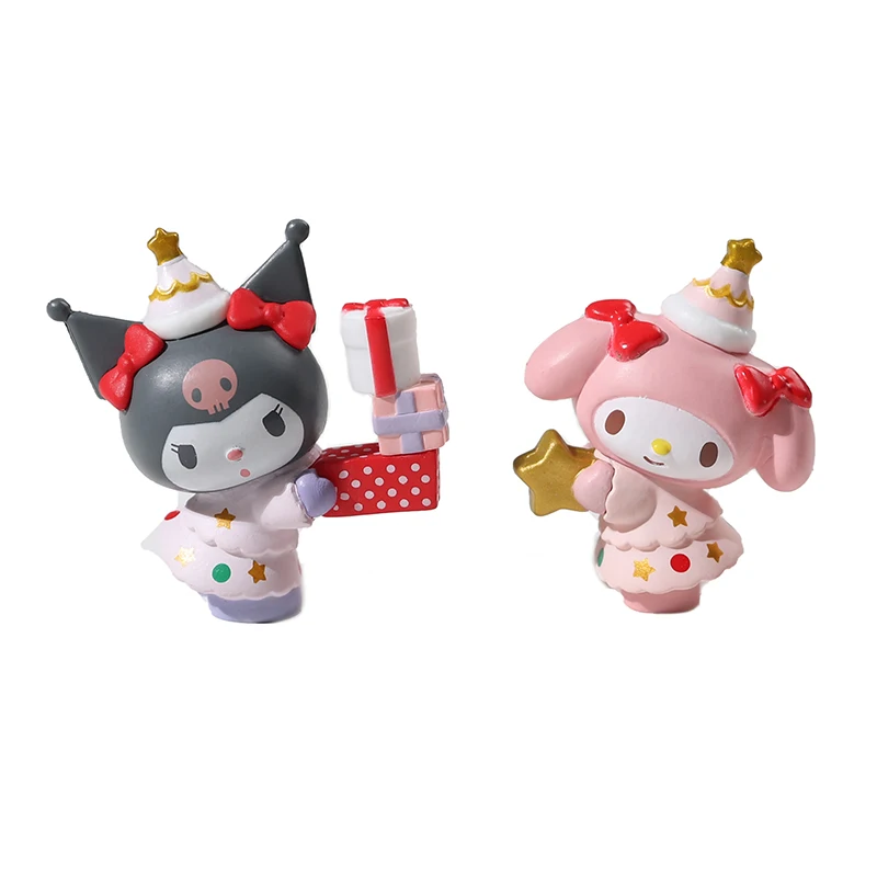 6 шт./компл. Kawaii Kuromi Sanrio кукла игрушка My Melody Hello Kitty Cinnamoroll рождественская