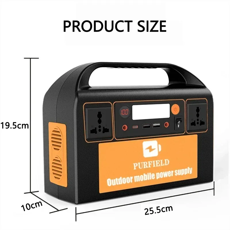 PURFIELD 220V 110V AC 300W Portable Power Station 315WH Solar Generator 90000mAh/3.7V Battery DC Outdoor Emergency Power Supply