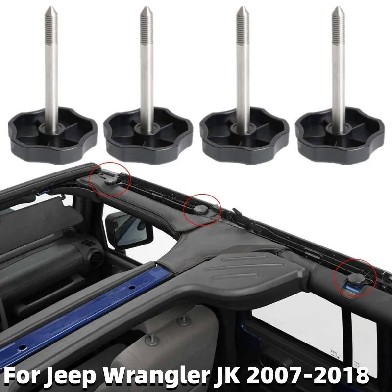 6Pcs Soft Top Window Frame Manopola Kit Di Manopole Per Porte Surround Con Pin Adatto Per Jeep Wrangler Jk 4-Door 2007-2018