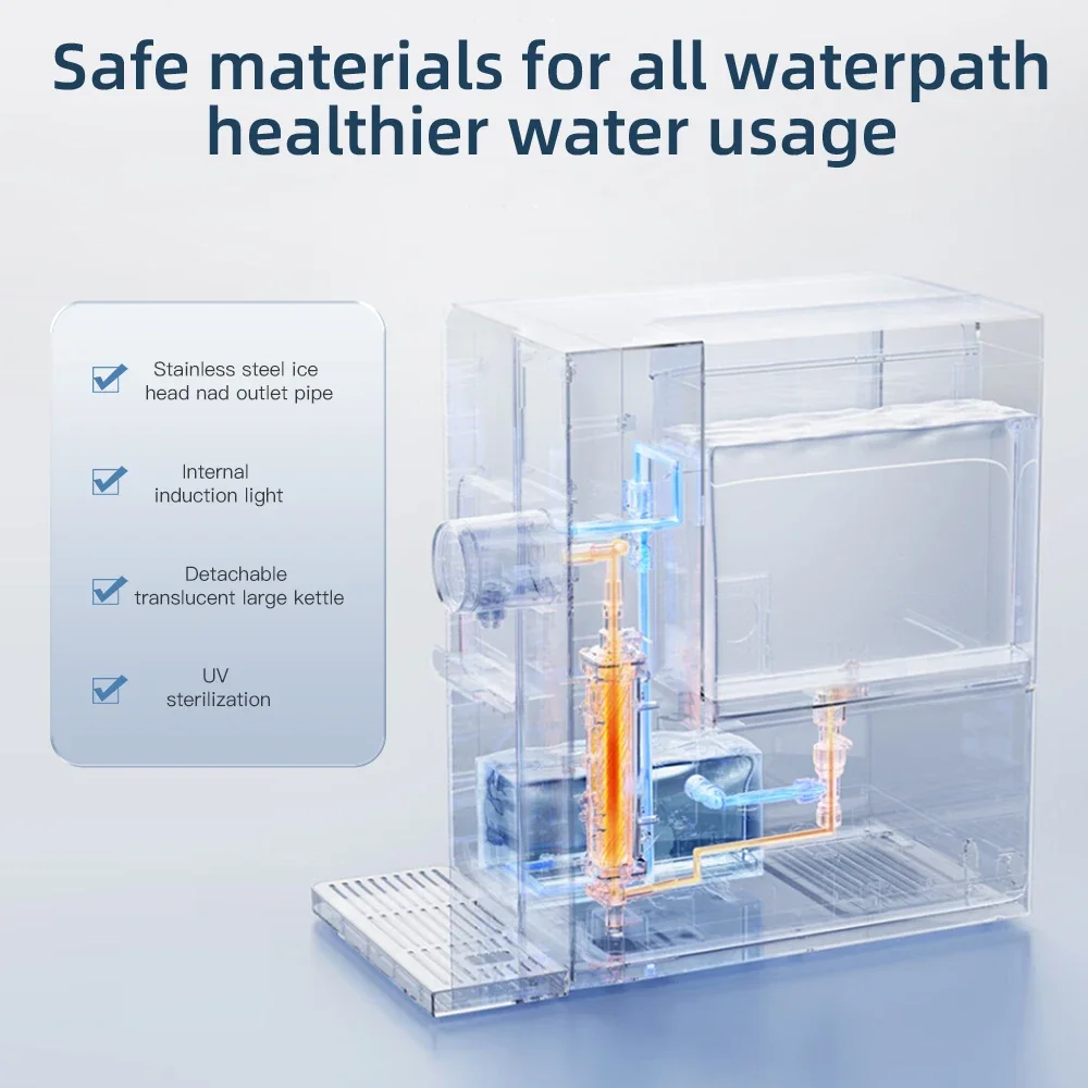 Ice making machine desktop water cooler with ice making function pipeline water distributor compressor cooling electric plastic 3