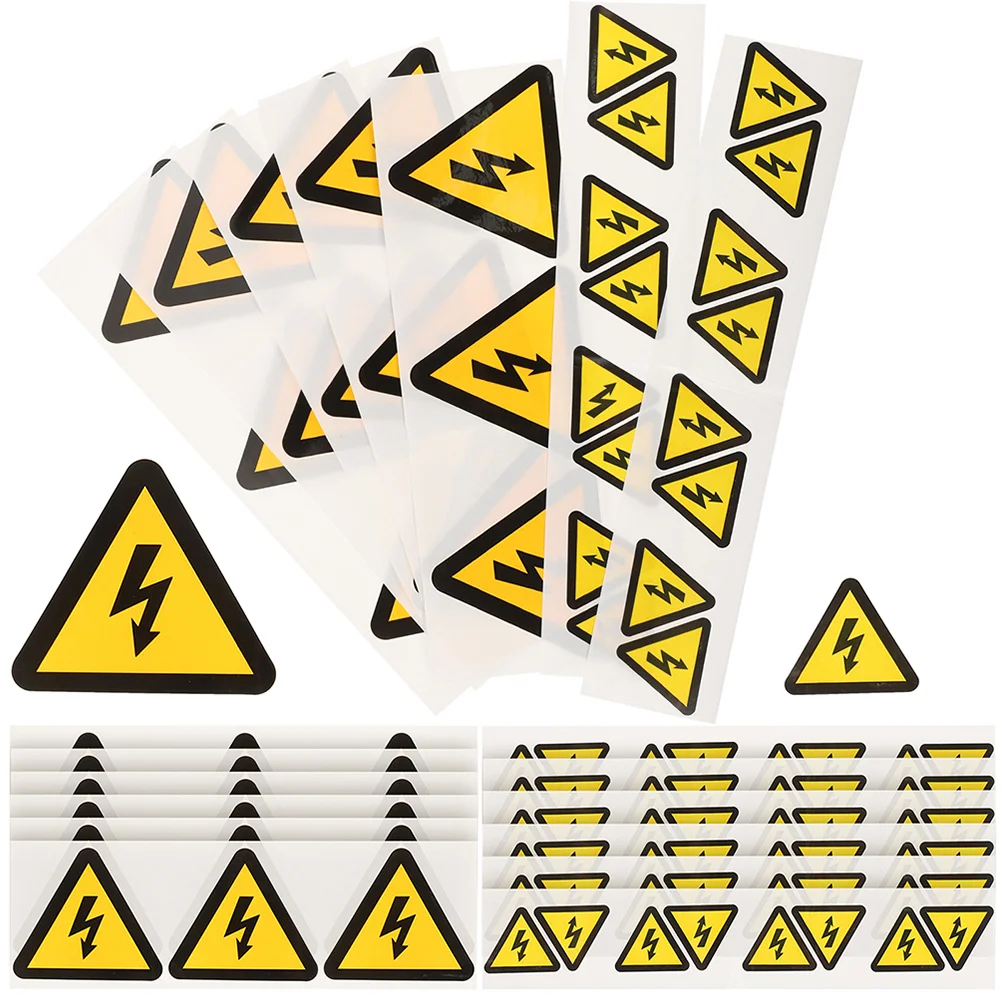 24Pcs Self Adhesive Caution Stickers Electric Warning Stickers Signs Warning Stickers