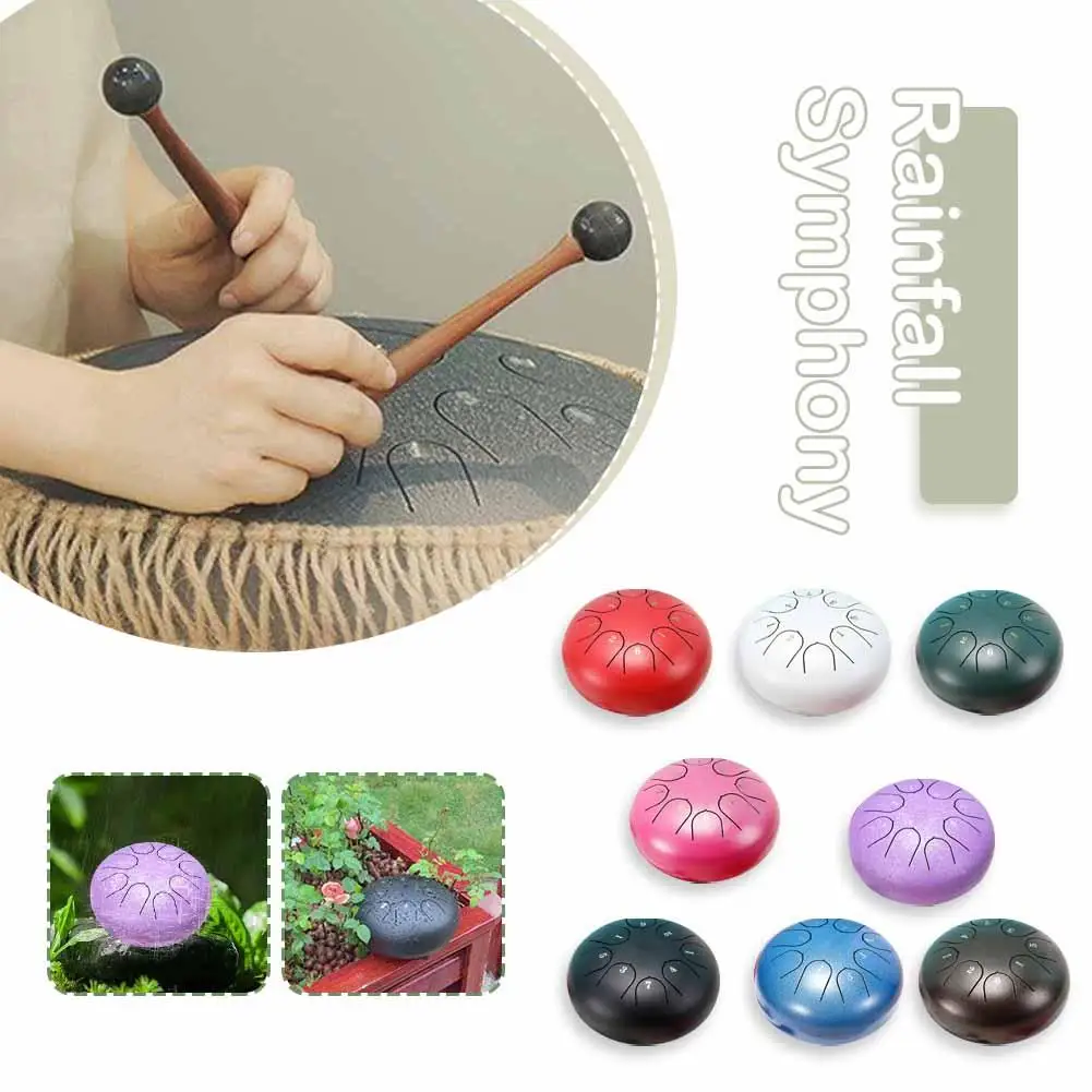 6inch 8 Tone Steel Tongue Drum Outdoor Rain Drum For Water Hand Drums With Storage Bag Music Education Yoga Meditation Gift V7n6 musical percussion instruments,tongue drum,rain drum instrument