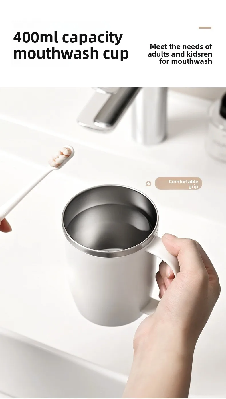 Magnetic Toothbrush Holder With Stainless Steel Cup For Bathroom_voghion.com