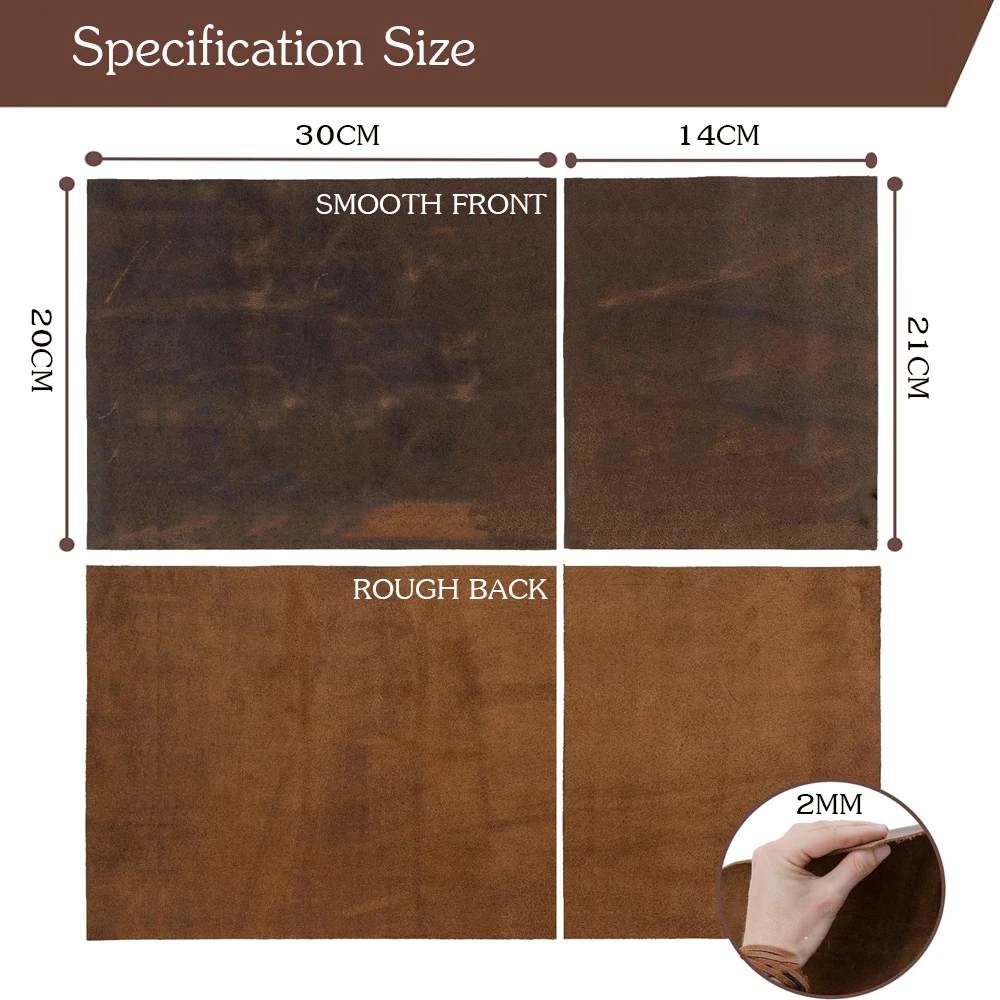 Premium Crazy Horse Oil-Tanned Leather Sheets