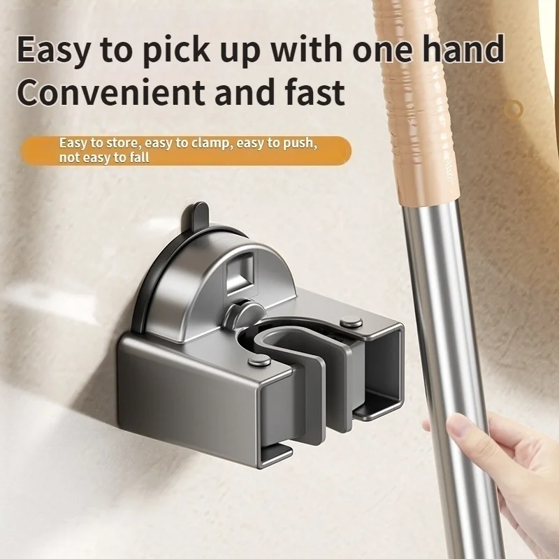 Drill-Free Suction Cup Mop and Broom Holder