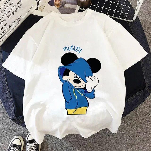 thumbnail image 1 of Camisetas de algodón para niños de Mickey Minnie Mouse, camisetas de verano para niños, camisetas de dibujos animados de Disney para niños, camisetas de anime kawaii para niños y niñas, 1 of 5