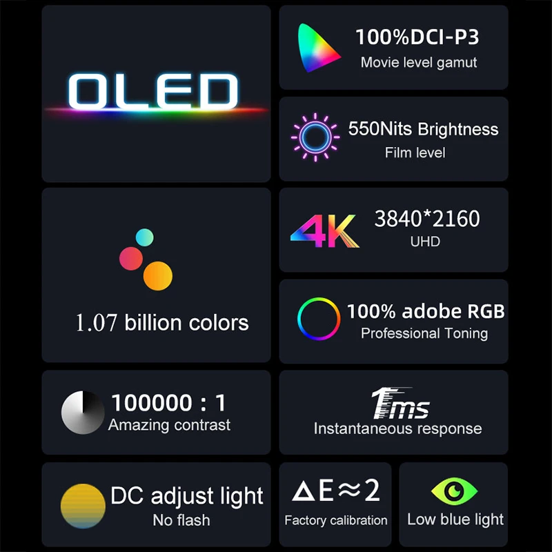 PC Ʈ ޴ PS5  OLED ġ ũ ޴ , 13.3 ġ, 60HZ, 4K, 3840x2160, 550 Ʈ, 100000:1  1MS  ÷