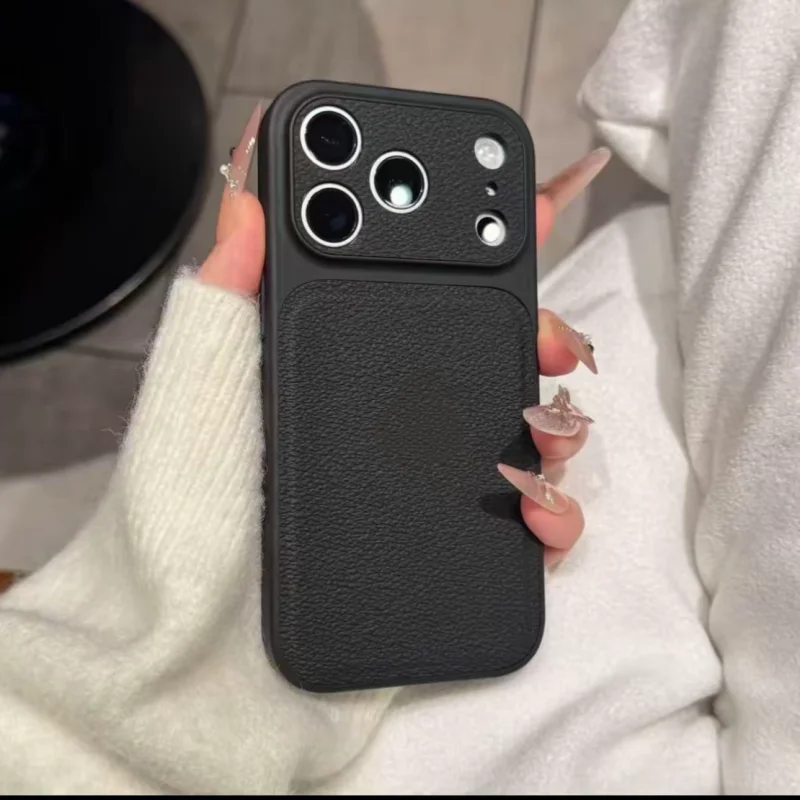 Luxury Matte Candy Color Leather Plating Phone Case - Business Shockproof Armor Cover