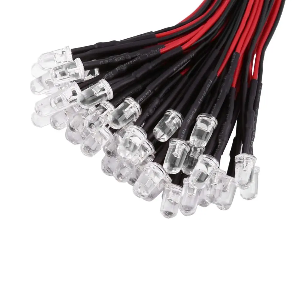 50PCS 다채로운 5mm 사전 유선 LED 다이오드 DC12V 레드 블루 오렌지 느린 깜박임 확산 LED 램프 DC12V LED 조명 산업용