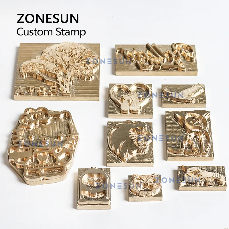 ZONESUN Custom Logo Leather Stamp Hot Brass Branding Iron Brand Heating On Wood Paper DIY Gift Personalized Stamping Mold 6