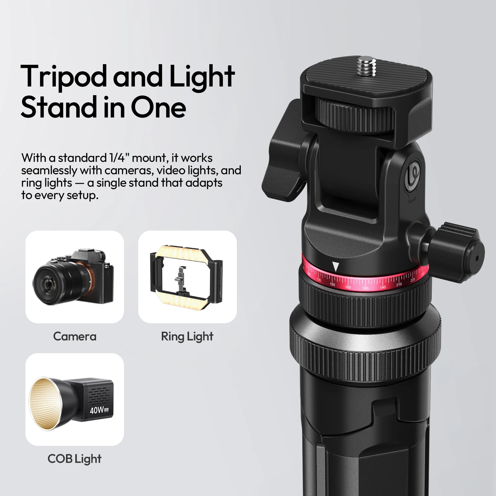 Ulanzi MT-80 Auto-Open Tripod 2M for Travel Cameras Video Lights Photography Light Stand Studio Shots Camping Livestreaming Vlog - Ảnh 4