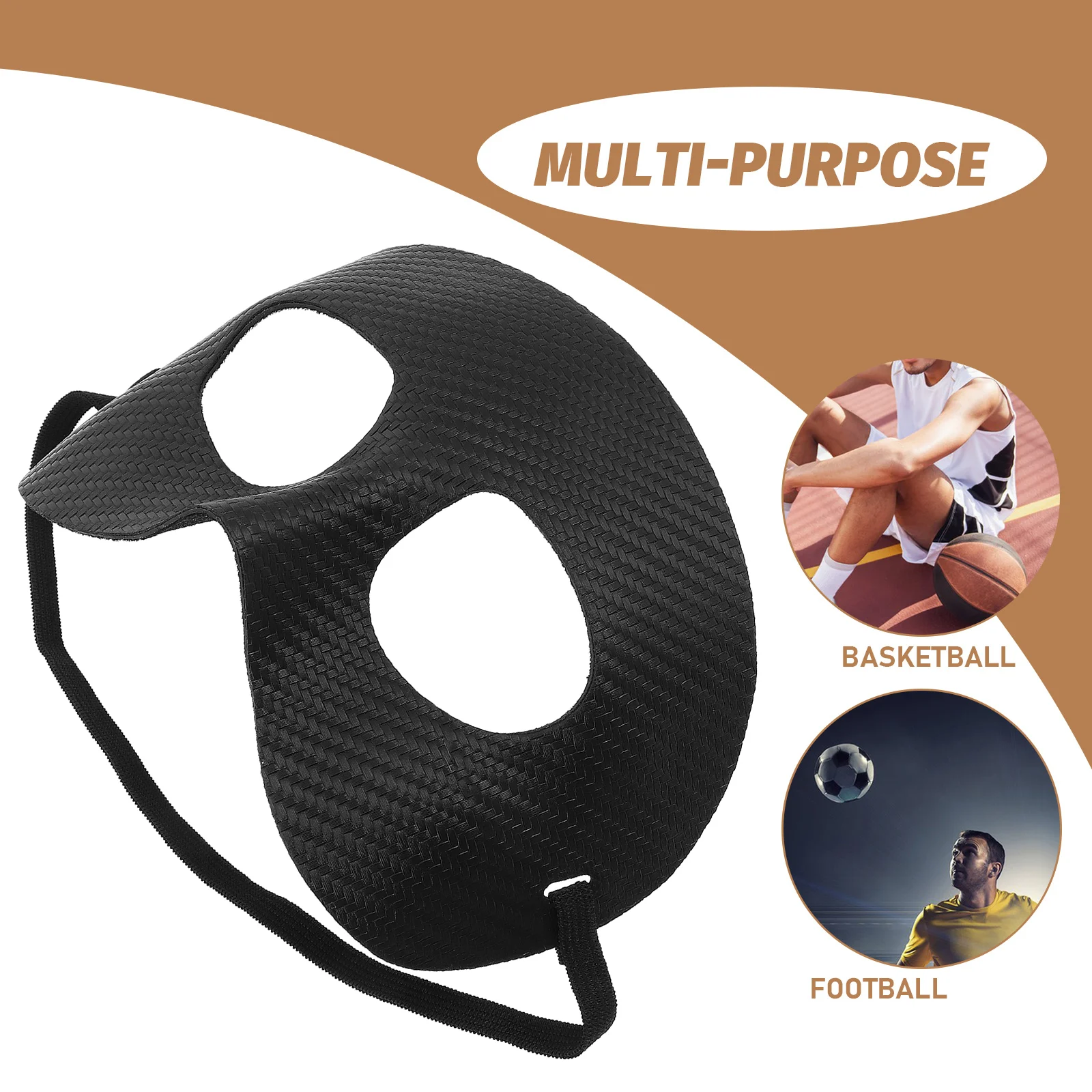 Adult Black Sports Mask For Men Nose And Cheek Protection Face Guard For Basketball And Football Competition Nose Guard